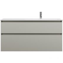 Lin20 Mineralguss-Waschtisch Weiß Matt rechtsbündig - Burgbad