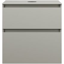 Waschtischunterschrank Lin20 – inklusive Konsolenplatte – 2 Auszüge – 602 x 552 x 611 mm – Melaminfront in Weiß Matt