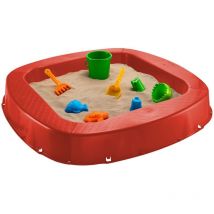 Buri - Premium Sandkasten aus Kunststoff in verschiedenen Farben 150 x 150 x 20 cm - rot