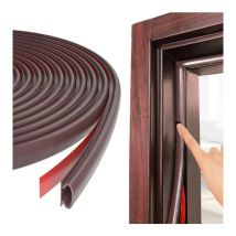 Rapanda - Burlete para puerta y ventana, 6 m/236' marrón en forma de d, burlete para puerta y ventana, repuesto insonorizante, apto para espacios de