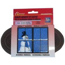 Burlete Puerta/Ventana 9Mmx06Mt Adhesivo 'p' Caucho Marron Burcasa