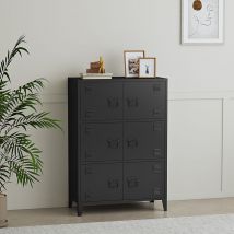 [en.casa] - Büroschrank Hamina 113x80x40cm Schwarz