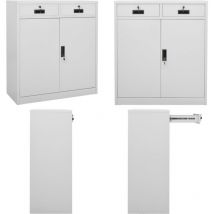 Vidaxl - Büroschrank Hellgrau 90x40x102 cm Stahl - Büroschrank - Aktenschrank - Stahlterschrank - Schreibtischschrank - Büroorganisation - Home &