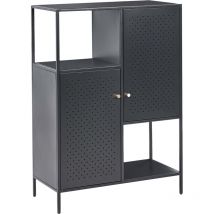 Beliani – Büroschrank RAKAIA – Schwarz – Stahl – 2 Türen – 6 Regalböden – 106 cm Höhe – Modernes Design