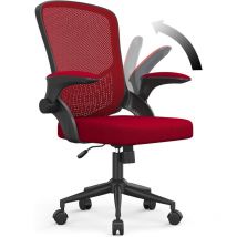 Bürostuhl Ergonomisch - Schreibtischstuhl mit Lendenwirbelstütze - Bürostühle mit Armlehne - Rot