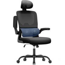 Naspaluro - Ergonomischer Bürostuhl Ergonomischer Liegestuhl für Büros - Bequemer Drehstuhl aus Netzgewebe mit verstellbarer Kopfstütze und Armlehnen
