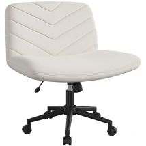 Yaheetech - Bürostuhl mit Rädern, Ergonomischer Schreibtischstuhl mit breitem Sitzkissen, Höhenverstellbarer Drehstuhl mit mittlerer Rückenlehne,