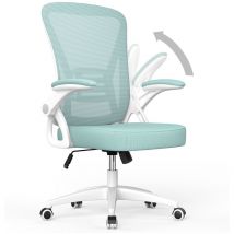 Naspaluro - Bürostuhl – napaluro ergonomischer Sitz – Sessel mit 90° klappbarer Armlehne – Lordosenstütze – höhenverstellbar - Grün