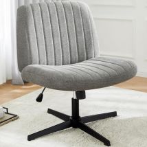 Sweetcrispy - Bürostuhl Ohne Armlehne, Atmungsaktives und Bequemes Netzgewebe Schneidersitz Stuhl, mit Verbreitertem Sitzkissen Criss Cross Chair,