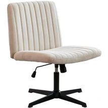 Sinbinta - Schreibtisch ohne Arm, schwenkbares Make-up mit Kreuzfuß, Schlafzimmer aus Stoff, breiter und Dicker Sitz und höhenverstellbarer