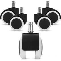 Bürostuhlrollen – 5er-set – Ersatzrollen 10/50 Mm – Geräuscharme Sitzfläche Für Hartböden – Weiß