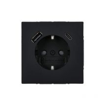 Busch-jaeger - 20 EUCB2USBAC-45M schuko -/usb-a+c prise safety+ noir mat busch-art-linear 2CKA002011A6322