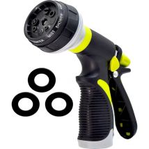 Buse de tuyau d'arrosage applicable Buse de tuyau Pulvérisateur de buse de tuyau de buse d'eau 8 modes d'arrosage réglables, antidérapants et
