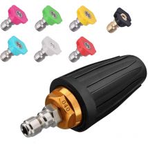 Keyouny - Buse rotative et 7 pointes, raccord rapide 1/4', 4000 Psi, Noir, buse turbo pour nettoyeur haute pression, (406689), kit jet pour nettoyeur