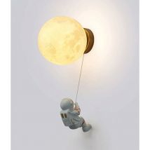 Lampada da parete Creative Planet, lampada da parete in metallo dorato con paralume sferico, applique da parete per camera da letto per bambini con