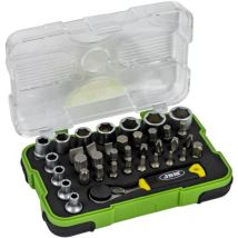 Bussole esagonali e punte da 1/4 in scatola - 37 pezzi