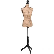 Maison Chic - Buste de couture Mannequin de Femme Mannequin de Couture Marron et Noir Jute