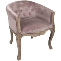 Butaca de madera tapizada gris 61x61x71
