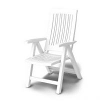 Butaca en resina blanca plegable 5 posiciones