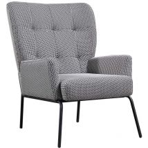 Sessel Gepolstert Breda Pärumm mit Geometrischer Zeichnung Rohweiss und Schwarz 78x94x98 cm