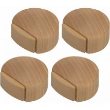 Butée de Porte Adhesive - Arrêt de Porte en Bois pour Sol et Parquet - Stop Porte Adhésif - Butoir de Porte Discret et élégant - Lot de 4