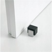 Butée de porte design - Décor : Noir / Alu - Hauteur : 30 mm - Largeur : 30 mm - Matériau : Zamac Confalonieri