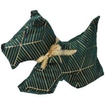 Butoir de porte en tissu chien vert cm35x5h26