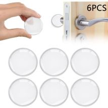 Rnemitery - Butées de porte murales blanches, 6 pièces, butées de porte en silicone auto-adhésives, butées de porte solides pour armoires, cuisines,