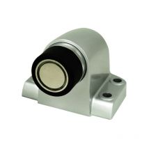 Design Mat - Butoir de porte renforcé à ressort aimanté - aluminium - argent