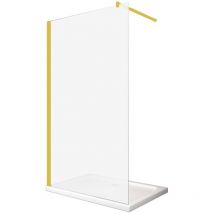LiLy 100x200 cm Walk in Duschwand Duschabtrennung Satiniert Gold - Buylando