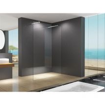 BuyLando LiLy 158x200 cm Freistehende Walk in Duschwand Klarglas 2x Stabilisatoren Rund