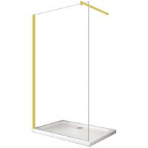 Buylando - LiLy 70x200 cm Walk in Duschwand Duschabtrennung Klarglas Gold