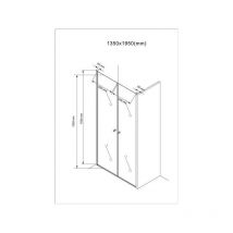 Maja 135x195 cm Duschtür Nischdusche Klarglas - Buylando
