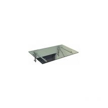 BuyLando Shop - 160x90cm L-Supporto - Baldacchino di vetro - Vetro laminato - incl. Supporto - Transparent