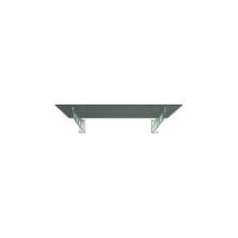 S) 200x90 cm Grauglas Glasvordach inkl. Edelstahlhalter gebürstet - Buylando