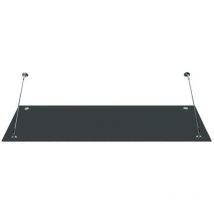 Str) 180x90 cm Grauglas Glasvordach inkl. Edelstahlhalter gebürstet - Buylando