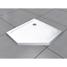 Buylando.shop - 100x100cm cinque piatto doccia d'angolo Piatto doccia acrilico 5cm Flat - Weiß