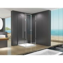 Buylando.shop - Cabina doccia a u Emma 100x80x200 cm / 8mm / con piatto doccia + sifone