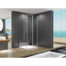 Buylando.shop - Cabina doccia a u Emma 80x80x185 cm / 8mm / con piatto doccia + sifone