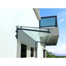 CL-L7016 - 160x90cm Auvent en verre - Auvent - Pavillon - Verre clair- 13.1mm vsg - Transparent - Buylando.shop