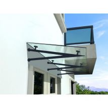 CL-V7016 - Tettoia in vetro 250x90cm - Padiglione - Vetro trasparente - 13,1mm vsg - Transparent - Buylando.shop
