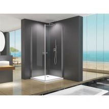 BuyLando Sofia 80x80x195 cm Eck Duschkabine inkl Duschtasse / siphon