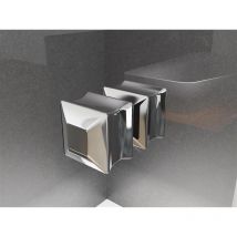 Buylando.shop - Emma 80x80x195cm U-Forma Box Doccina - 8mm - vetro temprato - porte a battente - Transparent