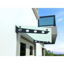 FRS-7016 180x90cm Auvent en verre laiteux - Auvent - Pavillon - support inclus - Buylando.shop