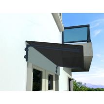 Buylando.shop - GRL-7016 200x90cm Auvent en verre gris - Auvent - Pavillon - support inclus