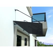 GRStr-7016 250x90cm Auvent en verre gris - Auvent - Pavillon - support inclus - Buylando.shop