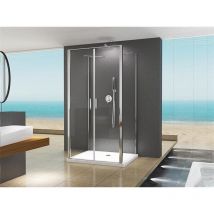 Buylando.shop - Nora 80x90x195cm - U-Forma Box doccia cabina - 6/8mm - vetro temprato - porta a battente - Transparent