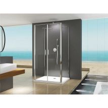 Buylando.shop - Nora 90x80x195cm - U-Forma Box doccia cabina - 6/8mm - vetro temprato - porta a battente - Transparent
