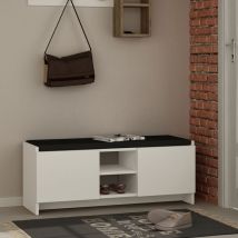 Zapatero Venprodin 43 cm ancho x 110 cm alto x 37 cm profundo – MDF lacado blanco – Mueble moderno y funcional