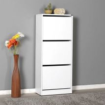 Zapatero 3 Puertas Blanco – 119 cm alto x 51 cm ancho x 26 cm profundo – MDF lacado – Diseño moderno